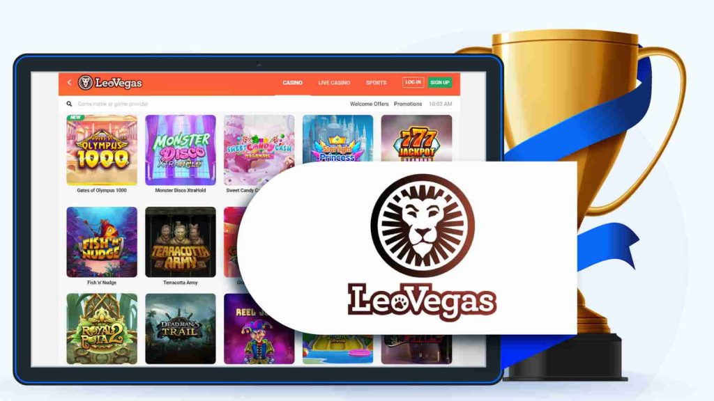 LeoVegas 賭場杯拼貼。